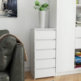 Commode à cinq tiroirs, élégante, pour intérieur minimaliste, 92 cm de hauteur et 40 cm de largeur, salon, chambre, couloir, placard, buffet, buffet haut, nombreux rangements