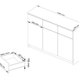 Kommode 140cm breit, Schlafzimmer und Wohnzimmer, vielseitig einsetzbar für Flur und Kinderzimmer