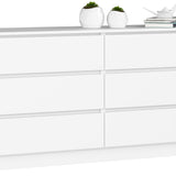 Commode blanche largeur 160 cm, chambre et salon, polyvalente pour couloirs et chambres d'enfants