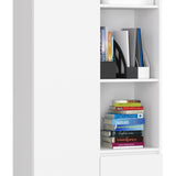 Armoire bureau étagère bibliothèque étagère blanc 80 cm de large 180 cm de haut blanc