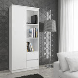 Armoire bureau étagère bibliothèque étagère blanc 80 cm de large 180 cm de haut blanc