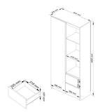 Armoire bureau étagère bibliothèque étagère blanc 80 cm de large 180 cm de haut blanc