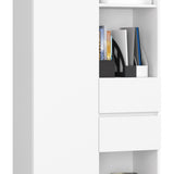 Armoire bureau étagère bibliothèque étagère blanc 80 cm de large 180 cm de haut blanc
