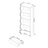 Armoire bureau étagère bibliothèque étagère blanc 60cm de large 180cm de haut