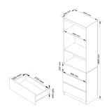 Armoire bureau étagère bibliothèque étagère blanc 60cm de large 180cm de haut