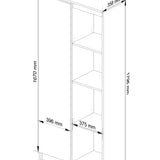 Armoire bureau étagère bibliothèque étagère blanc 80 cm de large 180 cm de haut blanc