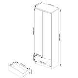 Armoire bureau étagère bibliothèque étagère blanc 60cm de large 180cm de haut