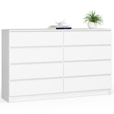 Commode blanche largeur 160 cm, chambre et salon, polyvalente pour couloirs et chambres d'enfants
