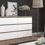 Kommode 120cm breit mit 4, 6, 8, 10 Schubladen, Schlafzimmer und Wohnzimmer, vielseitig einsetzbar für Flur und Kinderzimmer