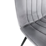 Ensemble de 2 chaises de salle à manger, chaises de salon, velours avec pieds en métal, chaises élégantes et rembourrées 2x avec pieds noirs