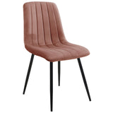 Ensemble de 2 chaises de salle à manger, chaises de salon, velours avec pieds en métal, chaises élégantes et rembourrées 2x avec pieds noirs