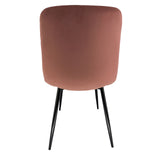 Ensemble de 2 chaises de salle à manger, chaises de salon, velours avec pieds en métal, chaises élégantes et rembourrées 2x avec pieds noirs