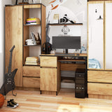 Computertisch, Bürotisch, mit 1 Schublade und 2 Regalen und einer ausziehbaren Tastaturablage, 90 x 50 x 77 cm, abriebfeste Laminatplatte mit ABS-Kante, Fächer rechts oder links