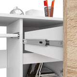 Computertisch, Bürotisch, mit 1 Schublade und 2 Regalen und einer ausziehbaren Tastaturablage, 90 x 50 x 77 cm, abriebfeste Laminatplatte mit ABS-Kante, Fächer rechts oder links