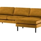 2-Sitzer, 3-Sitzer, Ecksofa Rechts oder Links, Couch, mit schwarzen Metallbeinen und modischem Veloursbezug