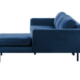 2-Sitzer, 3-Sitzer, Ecksofa Rechts oder Links, Couch, mit schwarzen Metallbeinen und modischem Veloursbezug
