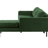 2-Sitzer, 3-Sitzer, Ecksofa Rechts oder Links, Couch, mit schwarzen Metallbeinen und modischem Veloursbezug