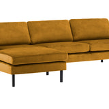 2-Sitzer, 3-Sitzer, Ecksofa Rechts oder Links, Couch, mit schwarzen Metallbeinen und modischem Veloursbezug