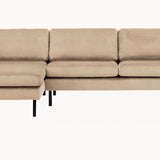 2-Sitzer, 3-Sitzer, Ecksofa Rechts oder Links, Couch, mit schwarzen Metallbeinen und modischem Veloursbezug