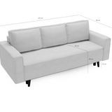 3-Sitzer Sofa Dreisitzer Schlafsofa, 3er Sofa mit schwarzen Holzbeinen und modischem Cordbezug