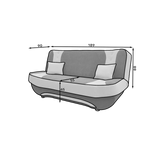 3-Sitzer Sofa Dreisitzer Schlafsofa, 3er Sofa mit 2 Dekokissen und Stauraum, umbaubar zum Bett Doppelbett