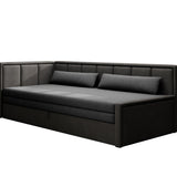 Canapé &amp; Daybed 3 places Canapé-lit 3 places avec 2 coussins décoratifs et rangements, gauche ou droite