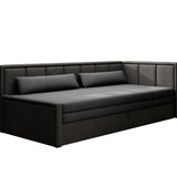 Canapé &amp; Daybed 3 places Canapé-lit 3 places avec 2 coussins décoratifs et rangements, gauche ou droite