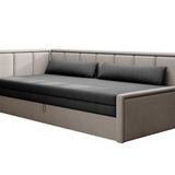 Canapé &amp; Daybed 3 places Canapé-lit 3 places avec 2 coussins décoratifs et rangements, gauche ou droite