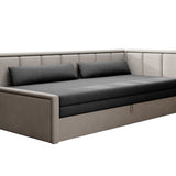 Canapé &amp; Daybed 3 places Canapé-lit 3 places avec 2 coussins décoratifs et rangements, gauche ou droite