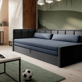 Canapé &amp; Daybed 3 places Canapé-lit 3 places avec 2 coussins décoratifs et rangements, gauche ou droite