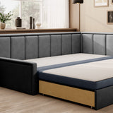 Canapé &amp; Daybed 3 places Canapé-lit 3 places avec 2 coussins décoratifs et rangements, gauche ou droite