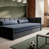 Canapé &amp; Daybed 3 places Canapé-lit 3 places avec 2 coussins décoratifs et rangements, gauche ou droite