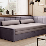 Canapé &amp; Daybed 3 places Canapé-lit 3 places avec 2 coussins décoratifs et rangements, gauche ou droite