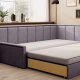 Canapé &amp; Daybed 3 places Canapé-lit 3 places avec 2 coussins décoratifs et rangements, gauche ou droite