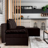 Ecksofa mit Schlaffunktion Eck-Sofa Corner Recamiere beidseitig montierbar mit 5 Dekokissen, 206 cm Gesamtbreite umbaubar zum Doppelbett