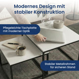 Lot de 2 tables basses carrées en bois, table de salon moderne, table d'appoint 2 en 1 avec structure en métal pour salon, bureau, table d'appoint design Loft TWIN, surface résistante aux rayures