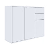 Kommode mit Schubladen und Türen Flur Schlafzimmer Wohnzimmer Organizer | weiß Holz Highboard Sideboard Mehrzweckschrank Schrank schmal