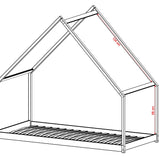 Hausbett Kinderbett 90x200 cm Bett mit Lattenrost Bed Kinder Jugendbett Hausbett Himmel optional mit Matratze | weiß or natur Kiefer Holz massiv Junge Mädchen 200x90 cm