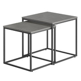 Table basse lot de 2 tables d'appoint rondes design loft 2 en 1 surface emboîtable résistante aux rayures, salon | 53cm et 43cm de large