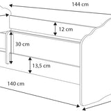 Kinderbett 70x140 & 80x160 cm mit Matratze und Schublade, Lattenrost & abnehmbarer Rausfallschutz Bett für Kinder Bett komplett Set Bed Rausfallschutz Kinderbett Jugendbett Einzelbett Komplettbett
