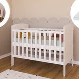 Babybett Kinderbett 70x140 cm mit Matratze umbaubares Gitterbett höhenverstellbar | baby bed weiss Made in Europe 140x70