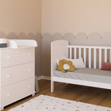 Babybett Kinderbett 70x140 cm mit Matratze umbaubares Gitterbett höhenverstellbar | baby bed weiss Made in Europe 140x70