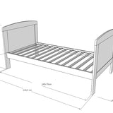 Babybett Kinderbett 70x140 cm mit Matratze umbaubares Gitterbett höhenverstellbar | baby bed weiss Made in Europe 140x70