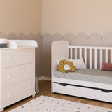 Babybett Kinderbett 70x140 cm mit Matratze umbaubares Gitterbett höhenverstellbar | baby bed weiss Made in Europe 140x70