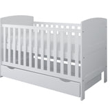 Babybett Kinderbett 70x140 cm mit Matratze umbaubares Gitterbett höhenverstellbar | baby bed weiss Made in Europe 140x70