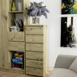 Kommode mit 6 Schubladen Kommode Schlafzimmer Flur  Wohnzimmer Organizer Kommode mit Schubladen 40 cm breit 109 cm hoch | Holz Highboard Sideboard Mehrzweckschrank Schrank schmal