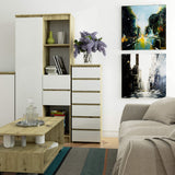 Kommode mit 6 Schubladen Kommode Schlafzimmer Flur  Wohnzimmer Organizer Kommode mit Schubladen 40 cm breit 109 cm hoch | Holz Highboard Sideboard Mehrzweckschrank Schrank schmal