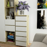 Kommode mit 6 Schubladen Kommode Schlafzimmer Flur  Wohnzimmer Organizer Kommode mit Schubladen 40 cm breit 109 cm hoch | Holz Highboard Sideboard Mehrzweckschrank Schrank schmal