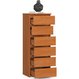 Kommode mit 6 Schubladen Kommode Schlafzimmer Flur  Wohnzimmer Organizer Kommode mit Schubladen 40 cm breit 109 cm hoch | Holz Highboard Sideboard Mehrzweckschrank Schrank schmal