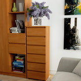 Kommode mit 6 Schubladen Kommode Schlafzimmer Flur  Wohnzimmer Organizer Kommode mit Schubladen 40 cm breit 109 cm hoch | Holz Highboard Sideboard Mehrzweckschrank Schrank schmal